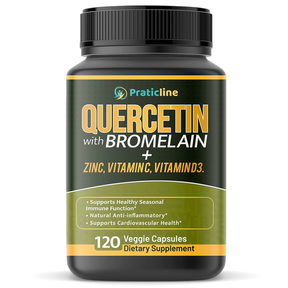 Quercetin with Vitamin C and Zinc - Quercetin with Bromelain - Quercetin 500mg - Zinc Quercetin - 120 Veggie Caps - Quercetin Supplements + Vitamin D3 - (Non-GMO, Gluten-Free, Vegan) 2 Month Supply